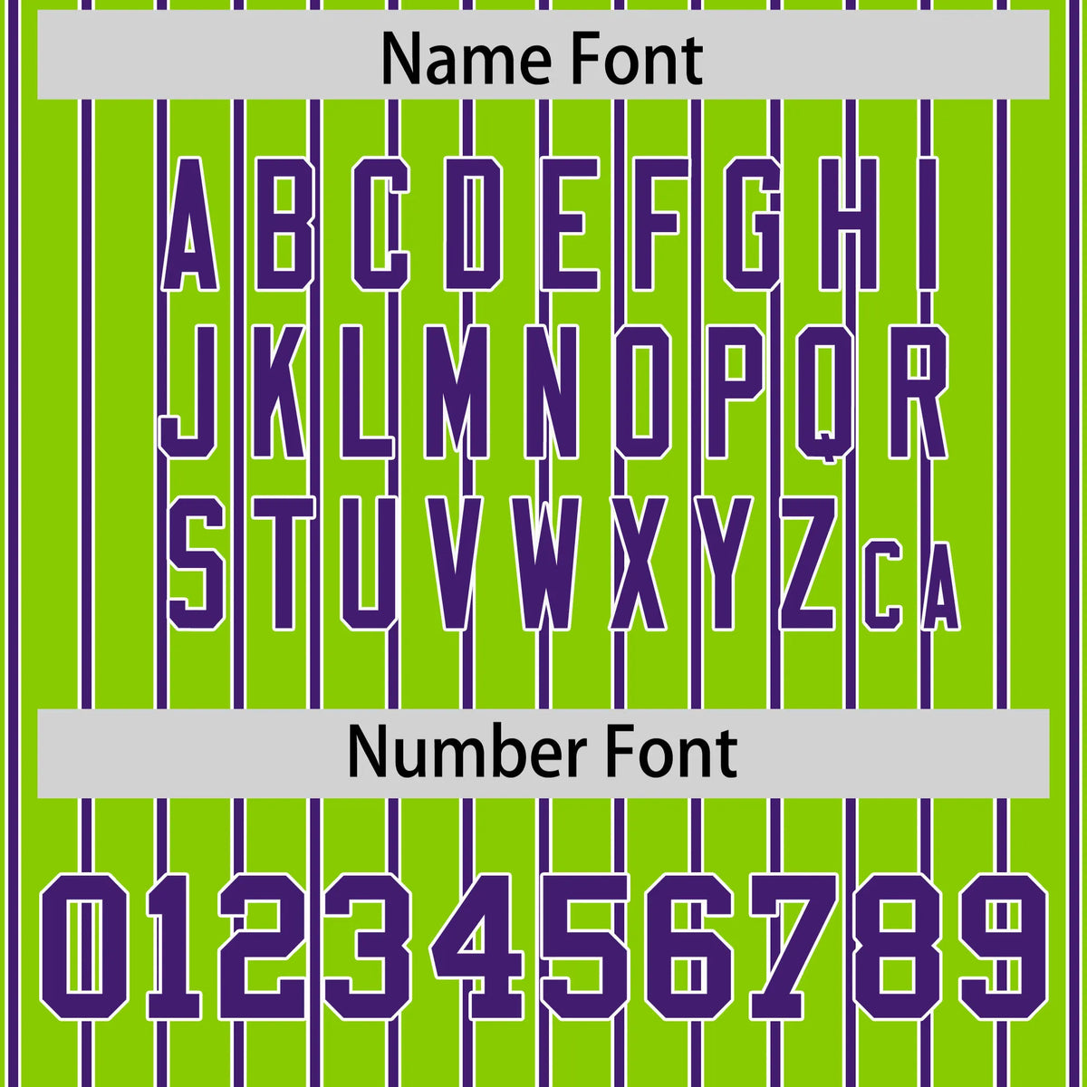 Custom Neon Green White-Purple Pinstripe Pattern Design Performance T-Shirt