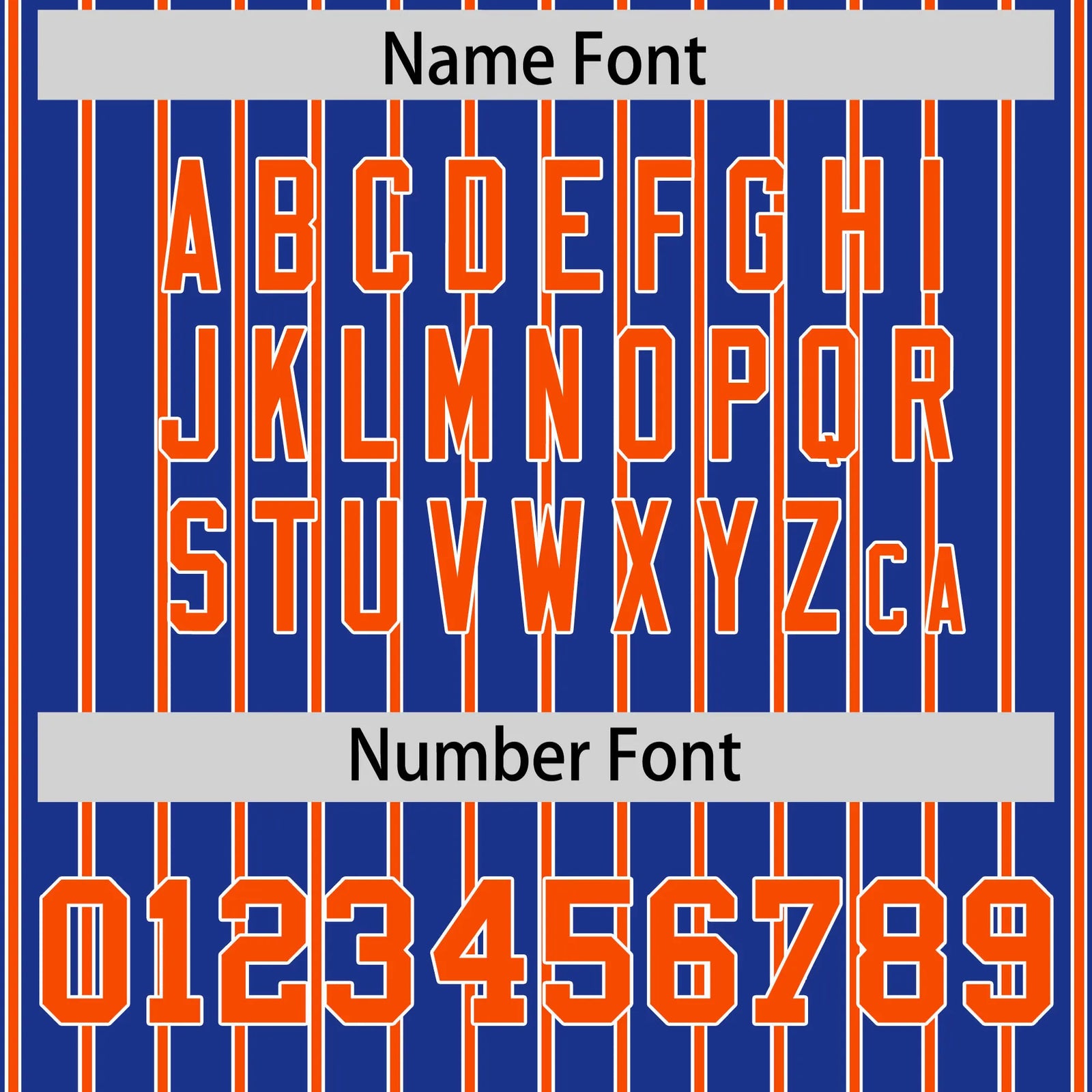 Custom Royal Blue White-Orange Pinstripe Pattern Design Performance T-Shirt