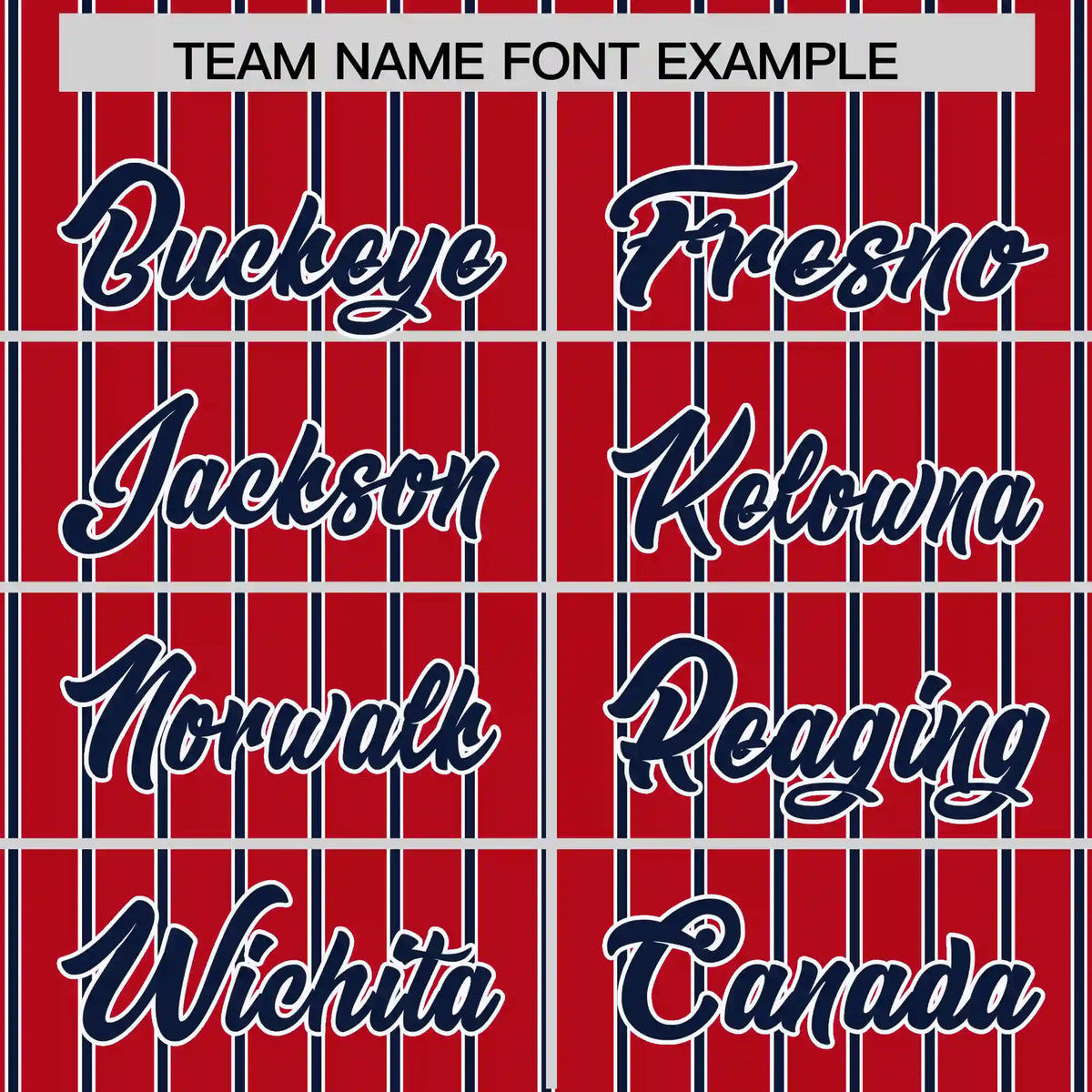 Custom Red White-Navy Pinstripe Pattern Design Performance T-Shirt