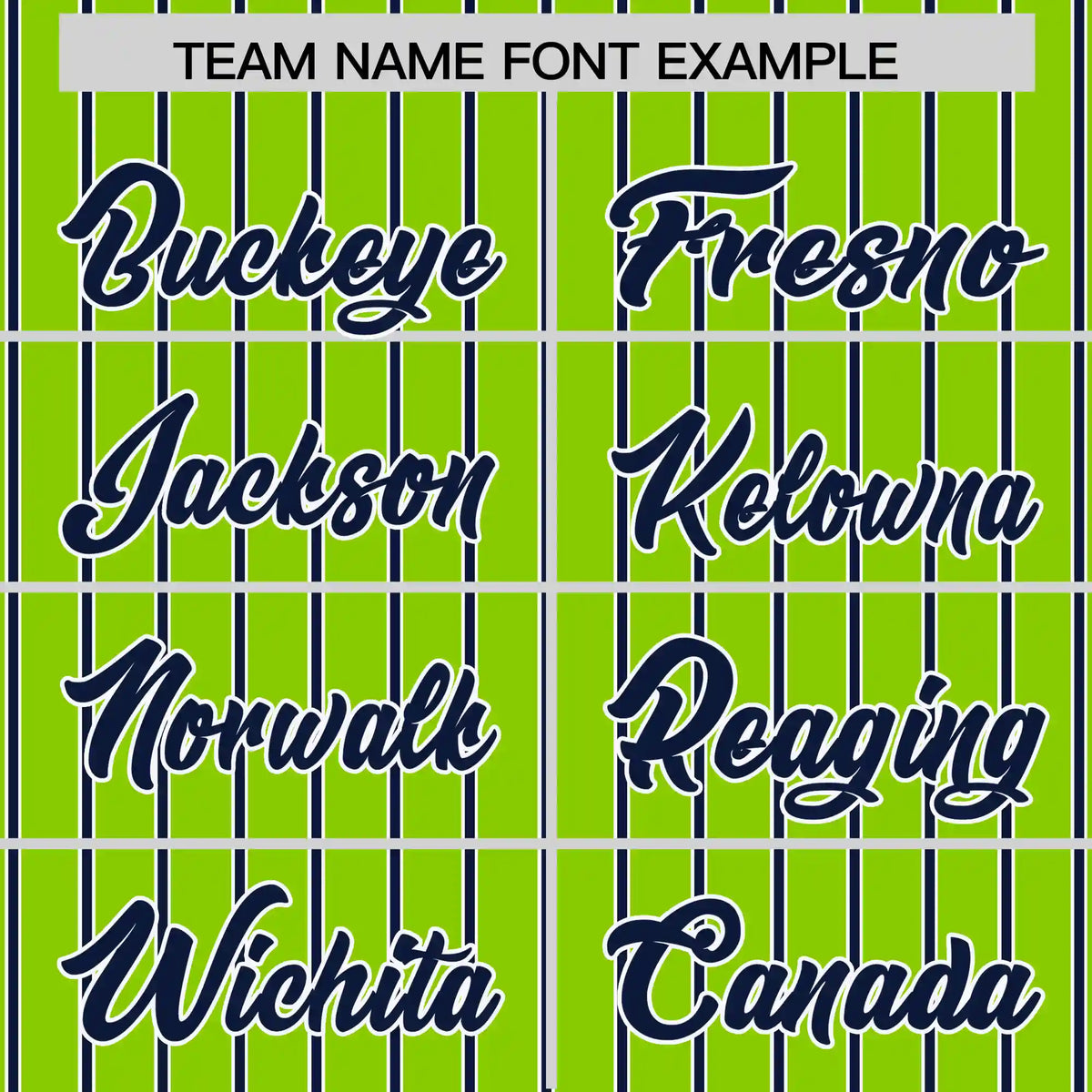 Custom Neon Green White-Navy Pinstripe Pattern Design Performance T-Shirt