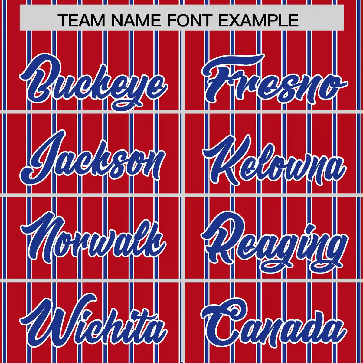 Custom Red White-Royal Blue Pinstripe Pattern Design Performance T-Shirt