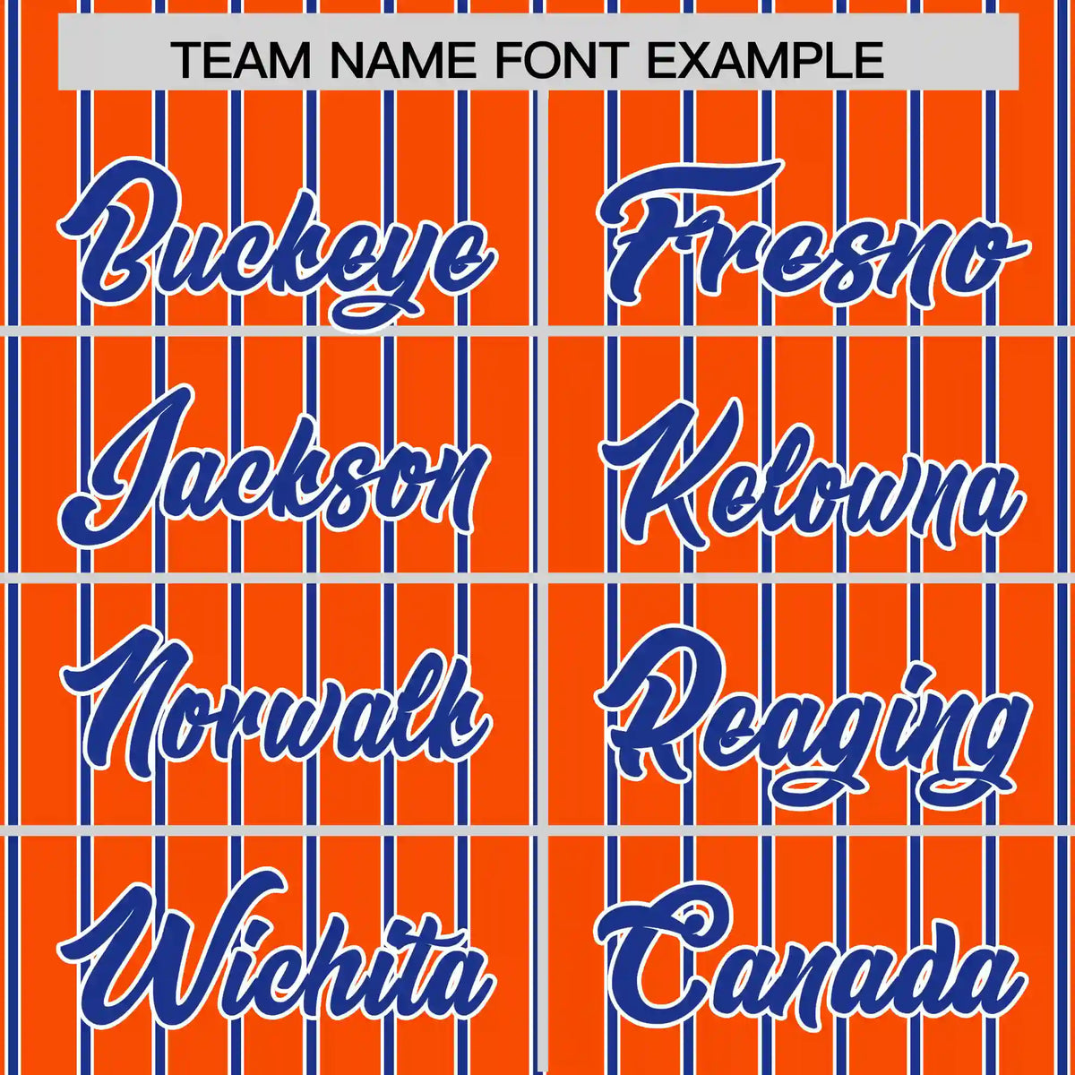 Custom Orange White-Royal Blue Pinstripe Pattern Design Performance T-Shirt