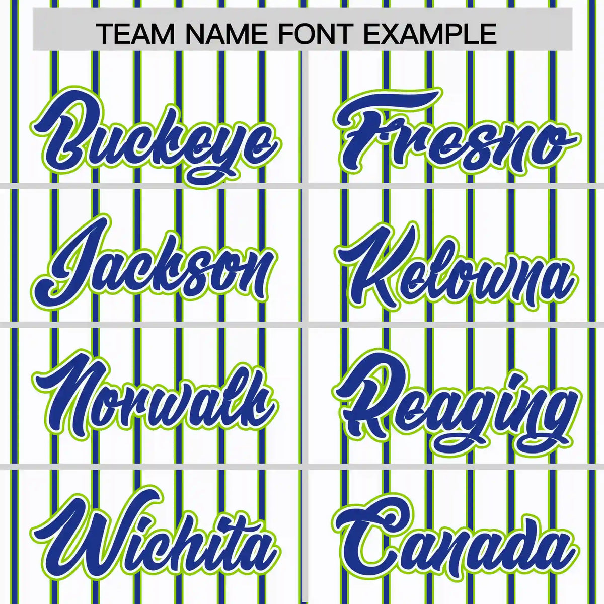 Custom White Neon Green-Royal Blue Pinstripe Pattern Design Performance T-Shirt