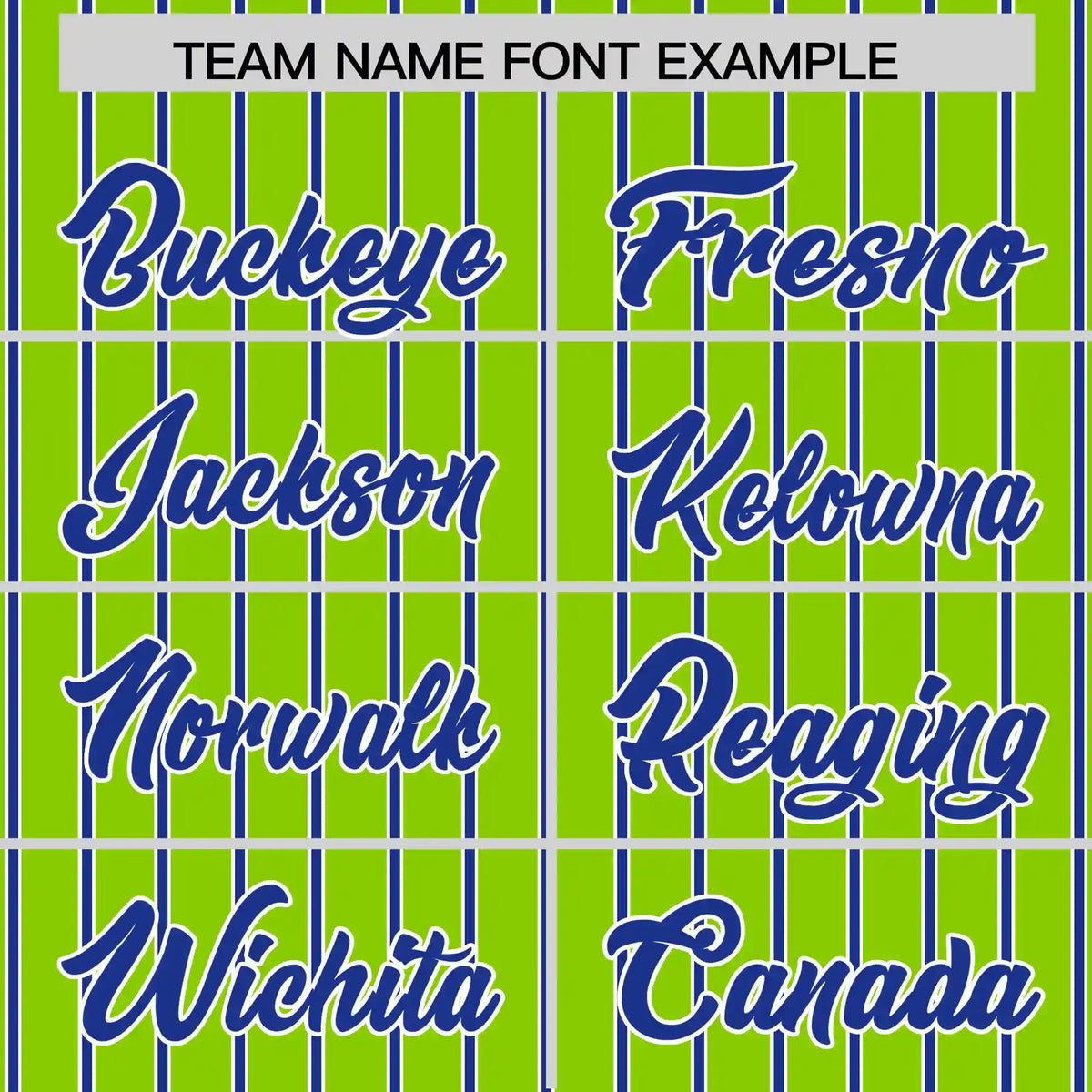 Custom Neon Green White-Royal Blue Pinstripe Pattern Design Performance T-Shirt