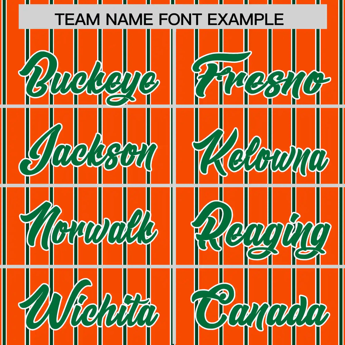 Custom Orange White-Kelly Green Pinstripe Pattern Design Performance T-Shirt