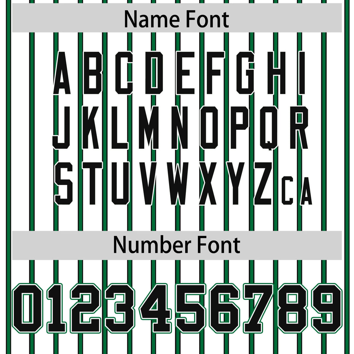 Custom White Black-Kelly Green Pinstripe Pattern Design Performance T-Shirt