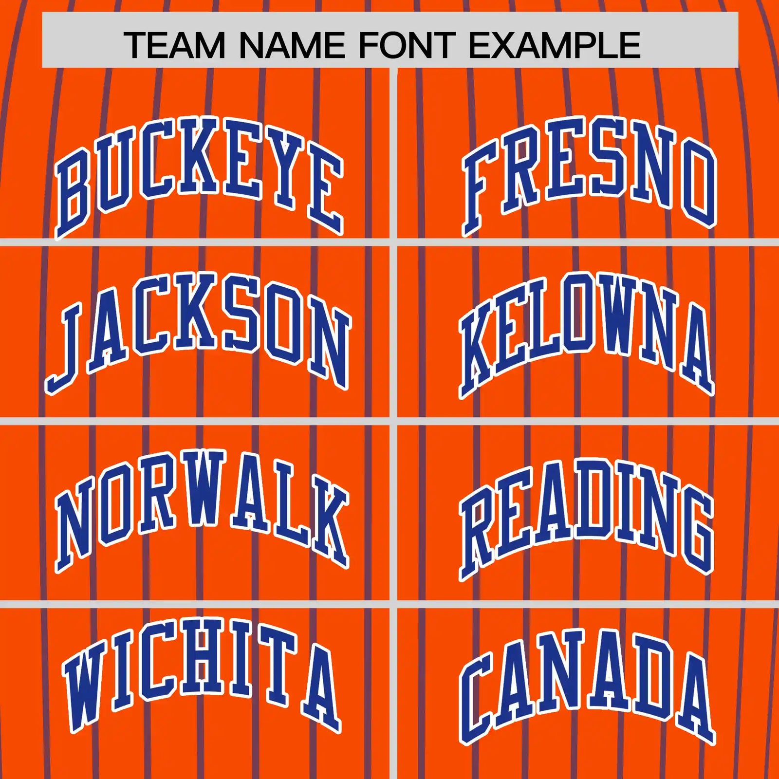 Custom Orange Royal Blue-White Pinstripe Pattern Design Performance T-Shirt