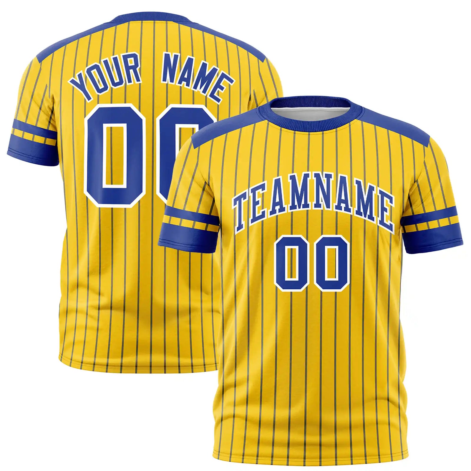 Custom Gold01 Purple-White Pinstripe Pattern Design Performance T-Shirt