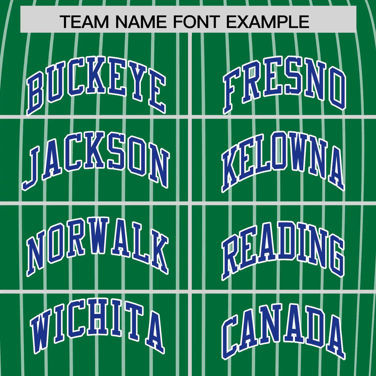 Custom Kelly Green White-Royal Blue Pinstripe Pattern Design Performance T-Shirt