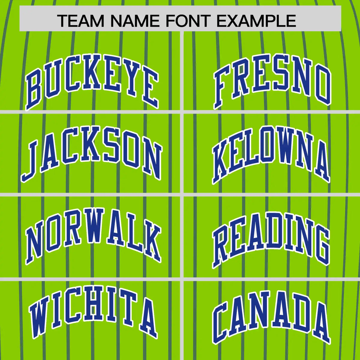 Custom Neon Green Royal Blue-White Pinstripe Pattern Design Performance T-Shirt