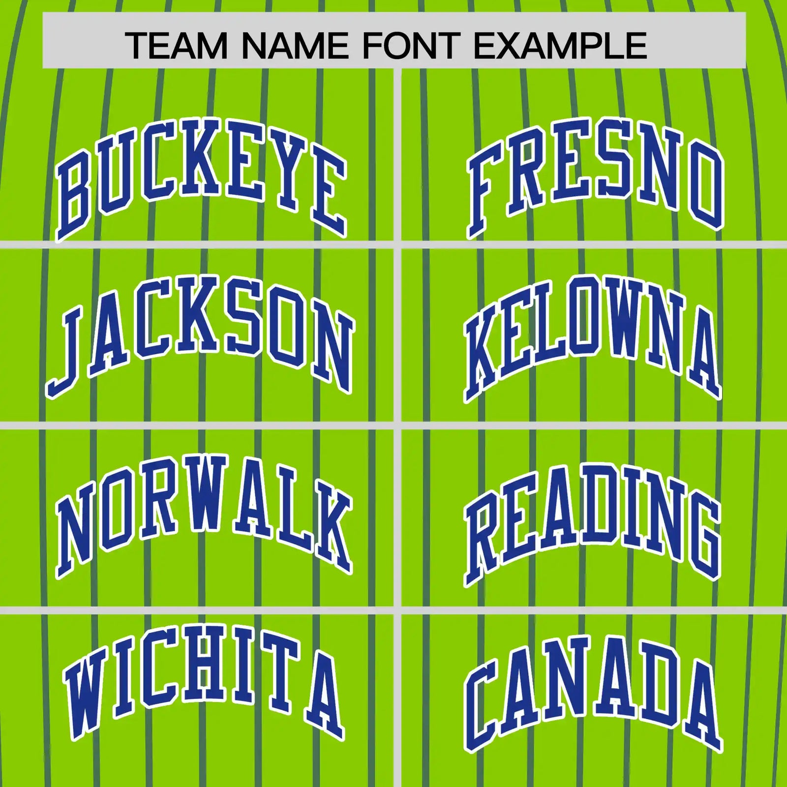 Custom Neon Green Royal Blue-White Pinstripe Pattern Design Performance T-Shirt