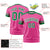 Custom Pink Kelly Green-Kelly Green Pinstripe Pattern Design Performance T-Shirt