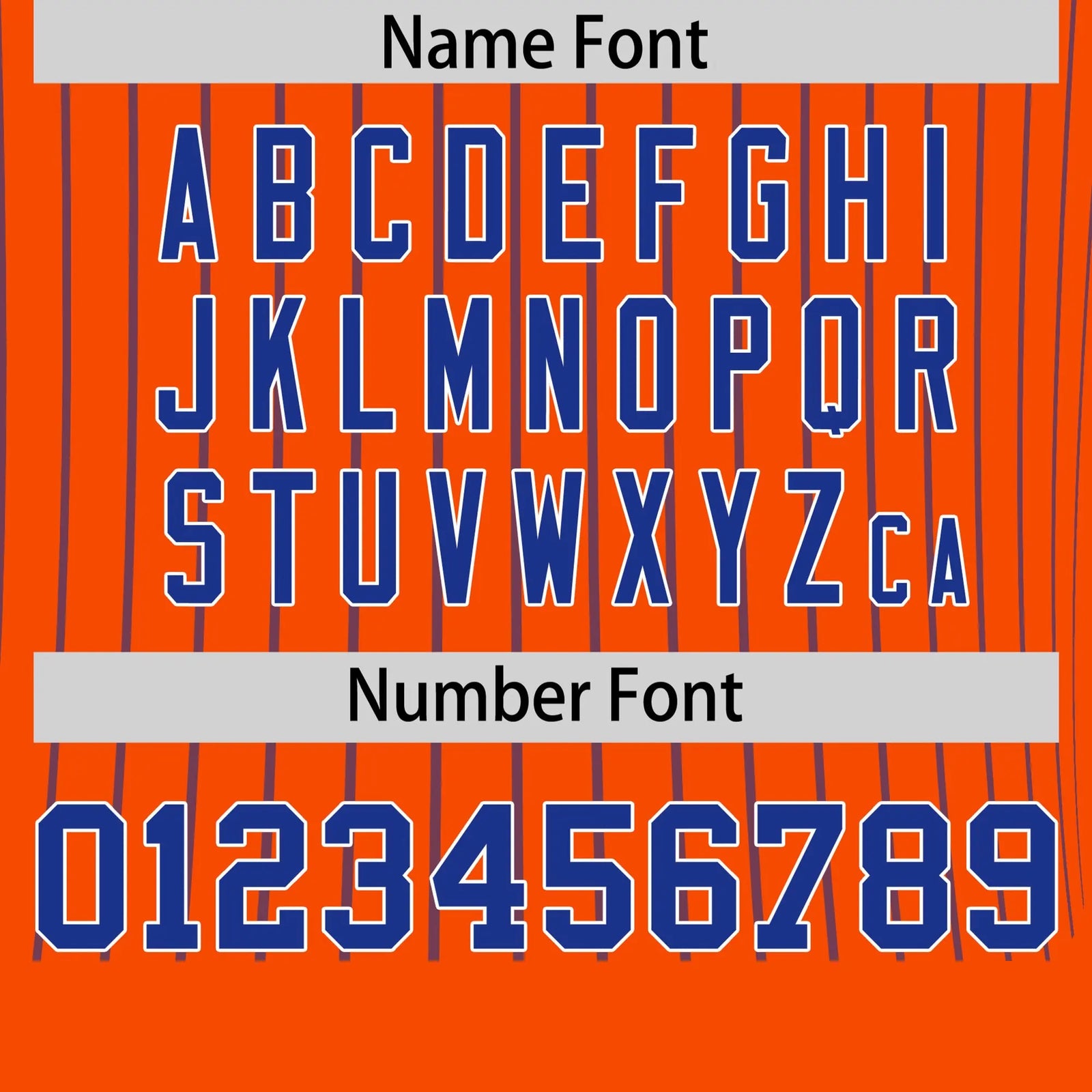 Custom Orange Royal Blue-White Pinstripe Pattern Design Performance T-Shirt