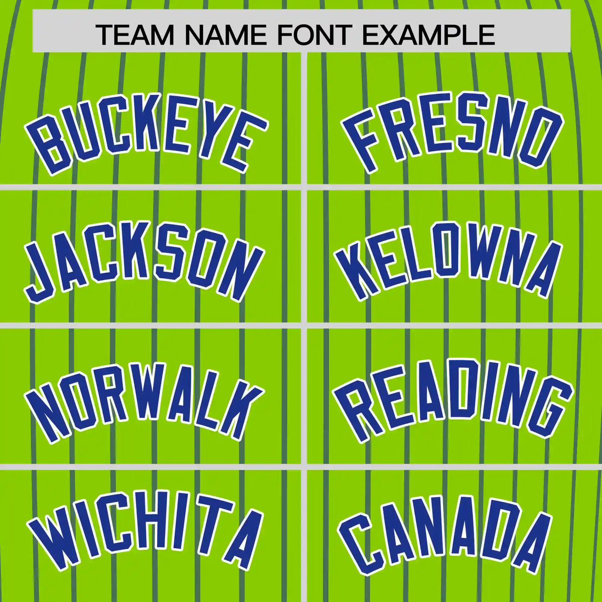 Custom Neon Green Royal Blue-White Pinstripe Pattern Design Performance T-Shirt