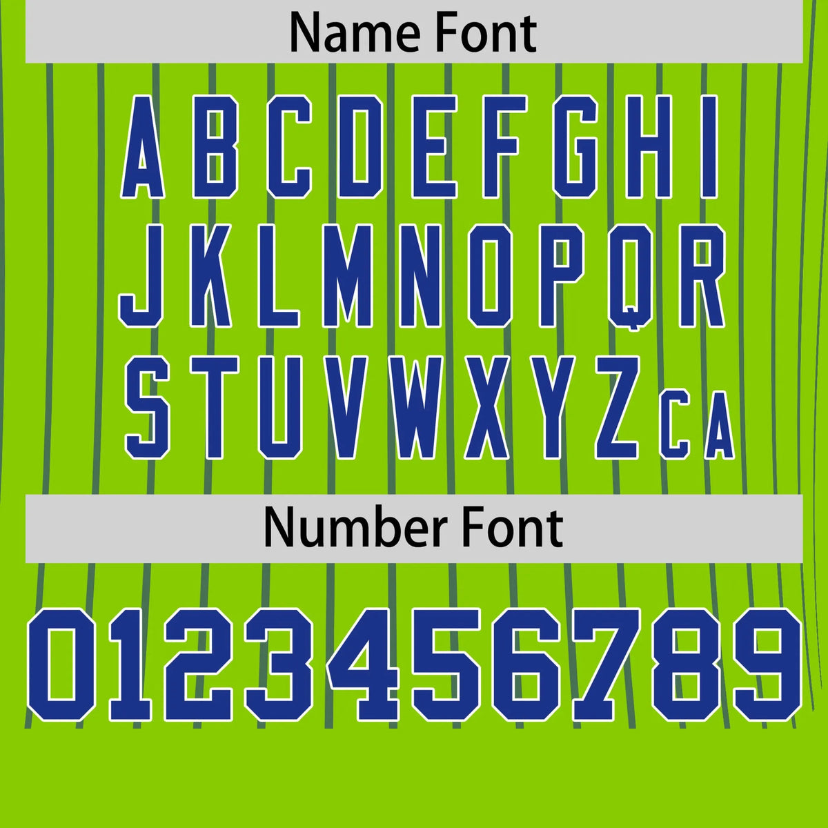 Custom Neon Green Royal Blue-White Pinstripe Pattern Design Performance T-Shirt