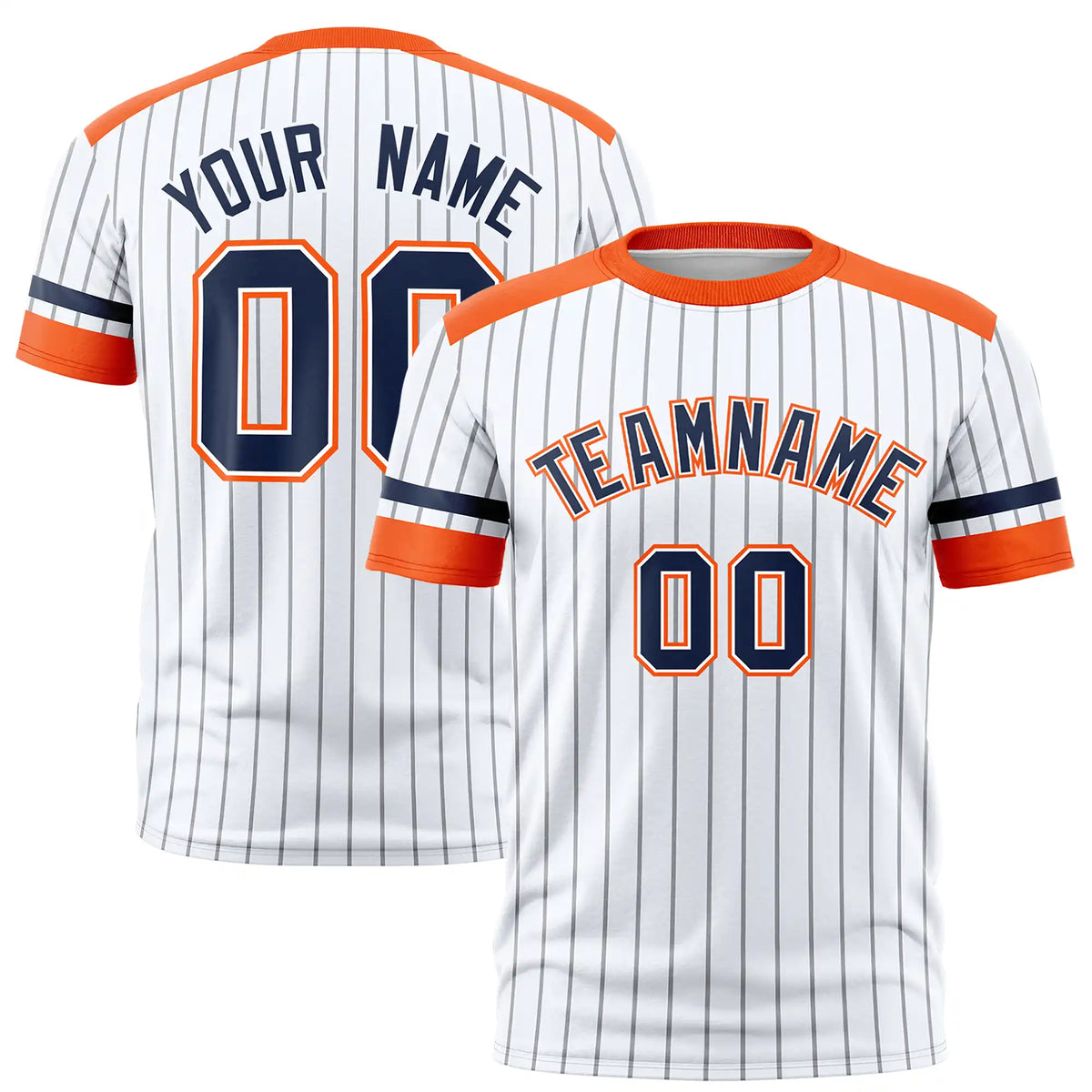 Custom White Gray-Pink Pinstripe Pattern Design Performance T-Shirt