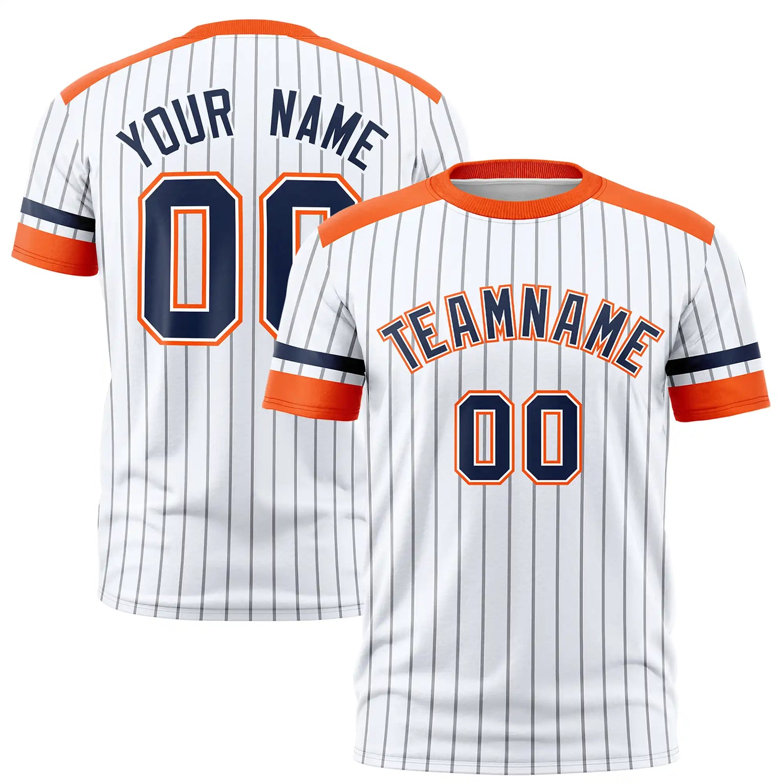 Custom White Gray-Pink Pinstripe Pattern Design Performance T-Shirt