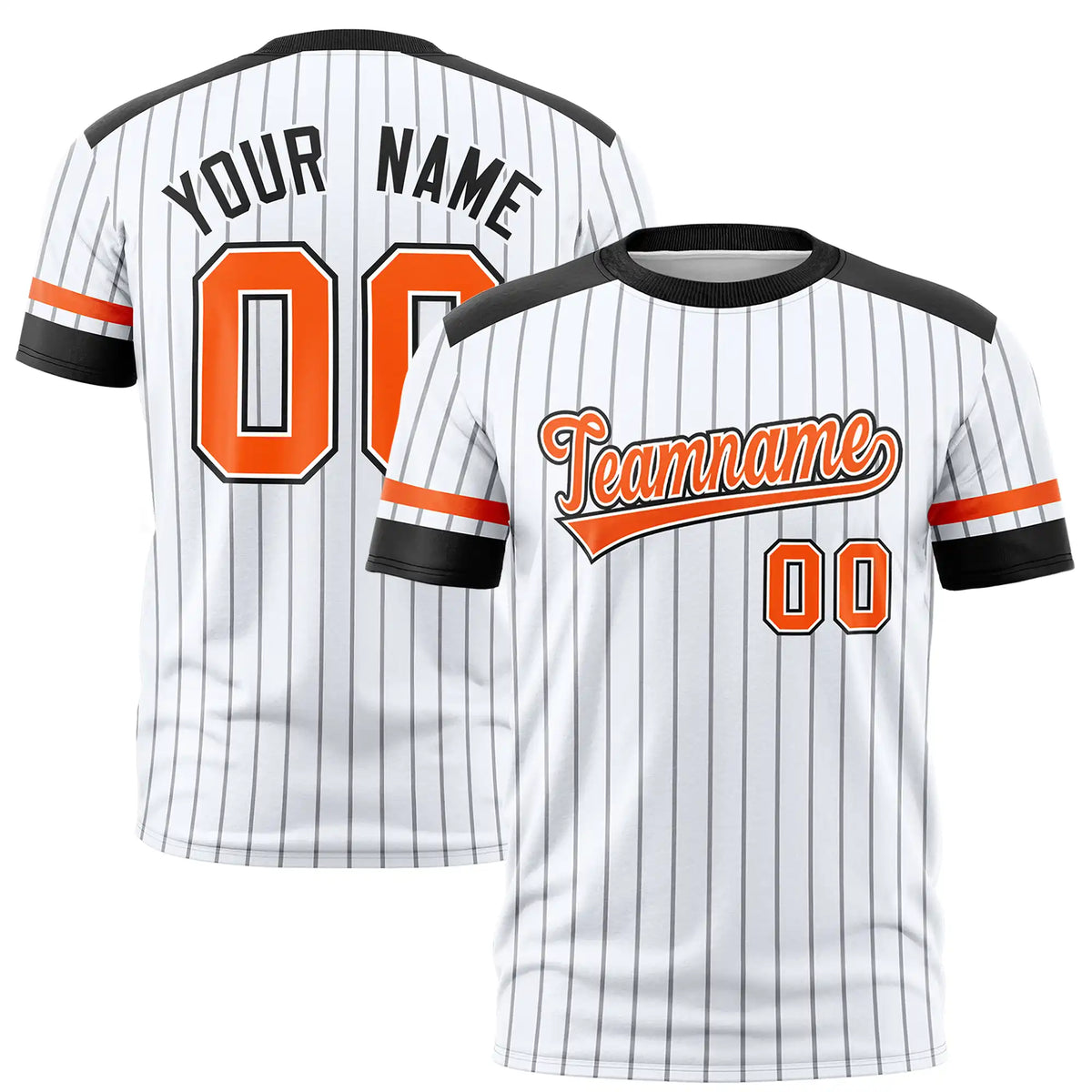 Custom White Gray-Black Pinstripe Pattern Design Performance T-Shirt