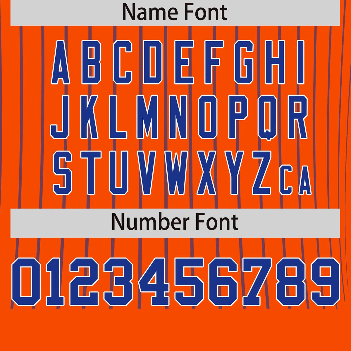 Custom Orange Royal Blue-White Pinstripe Pattern Design Performance T-Shirt