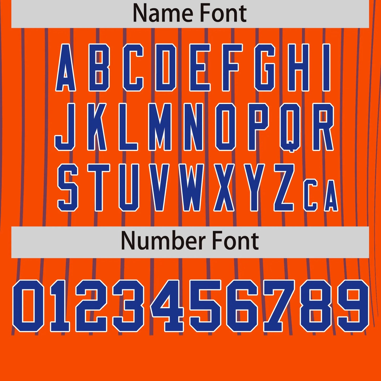 Custom Orange Royal Blue-White Pinstripe Pattern Design Performance T-Shirt