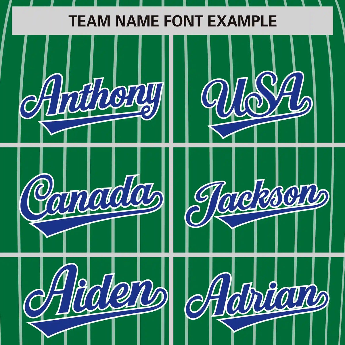 Custom Kelly Green White-Royal Blue Pinstripe Pattern Design Performance T-Shirt