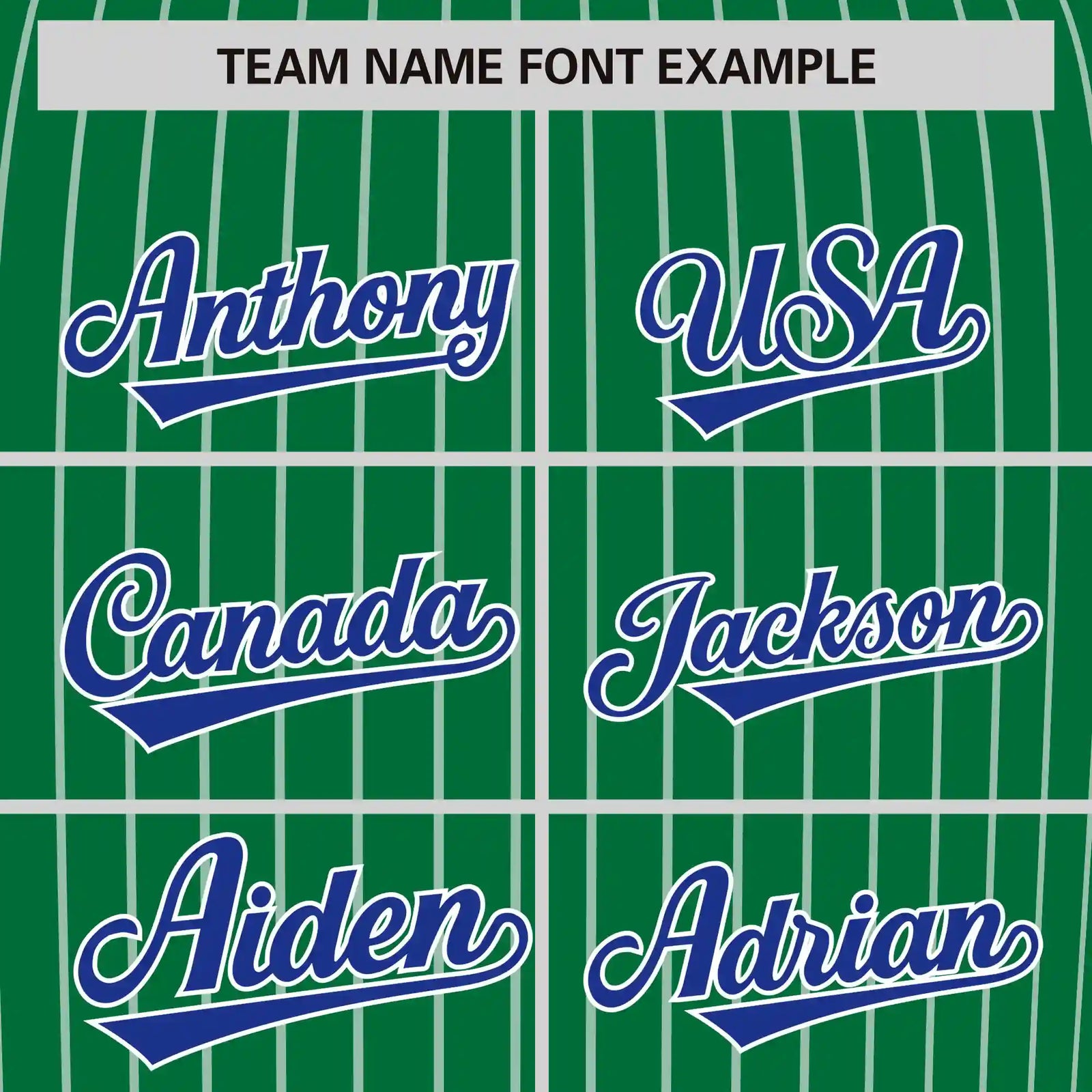 Custom Kelly Green White-Royal Blue Pinstripe Pattern Design Performance T-Shirt