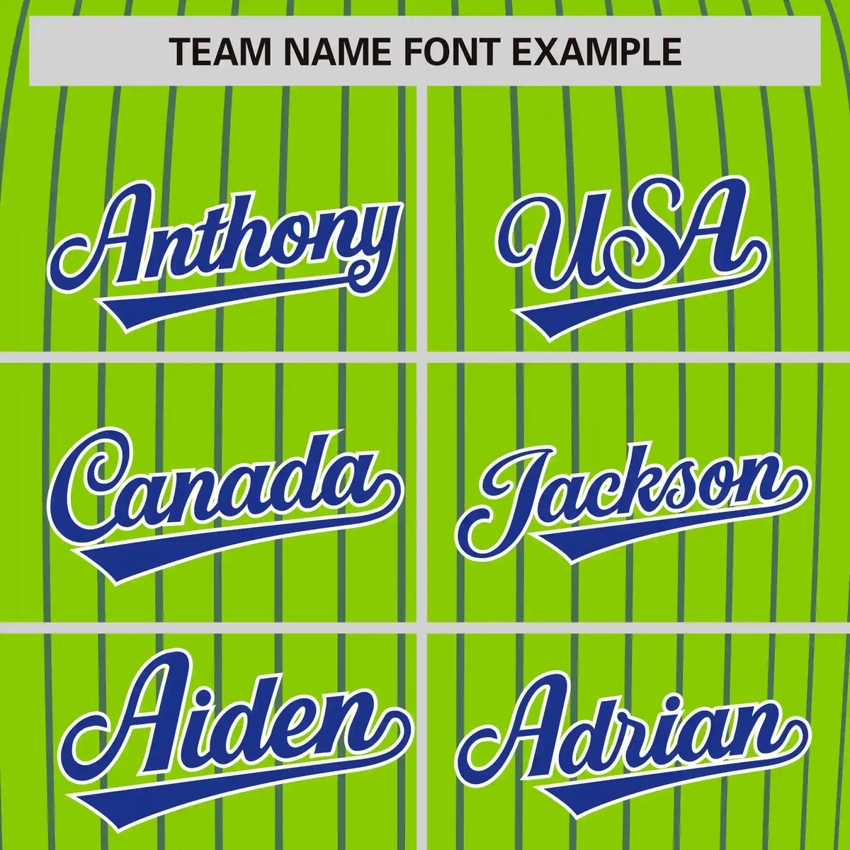 Custom Neon Green Royal Blue-White Pinstripe Pattern Design Performance T-Shirt