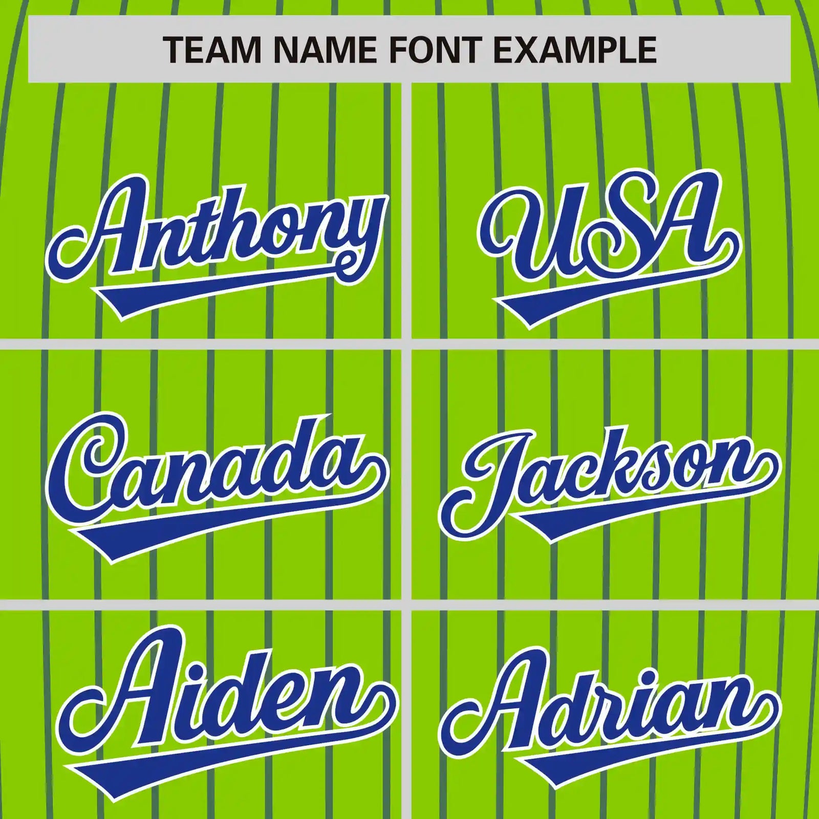 Custom Neon Green Royal Blue-White Pinstripe Pattern Design Performance T-Shirt