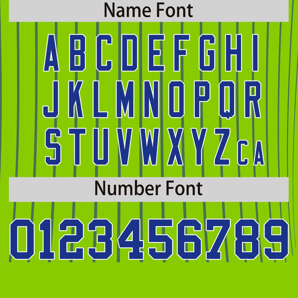 Custom Neon Green Royal Blue-White Pinstripe Pattern Design Performance T-Shirt