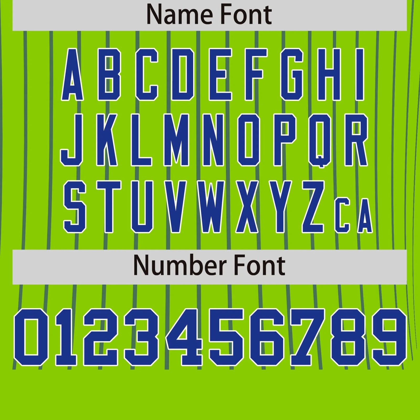 Custom Neon Green Royal Blue-White Pinstripe Pattern Design Performance T-Shirt