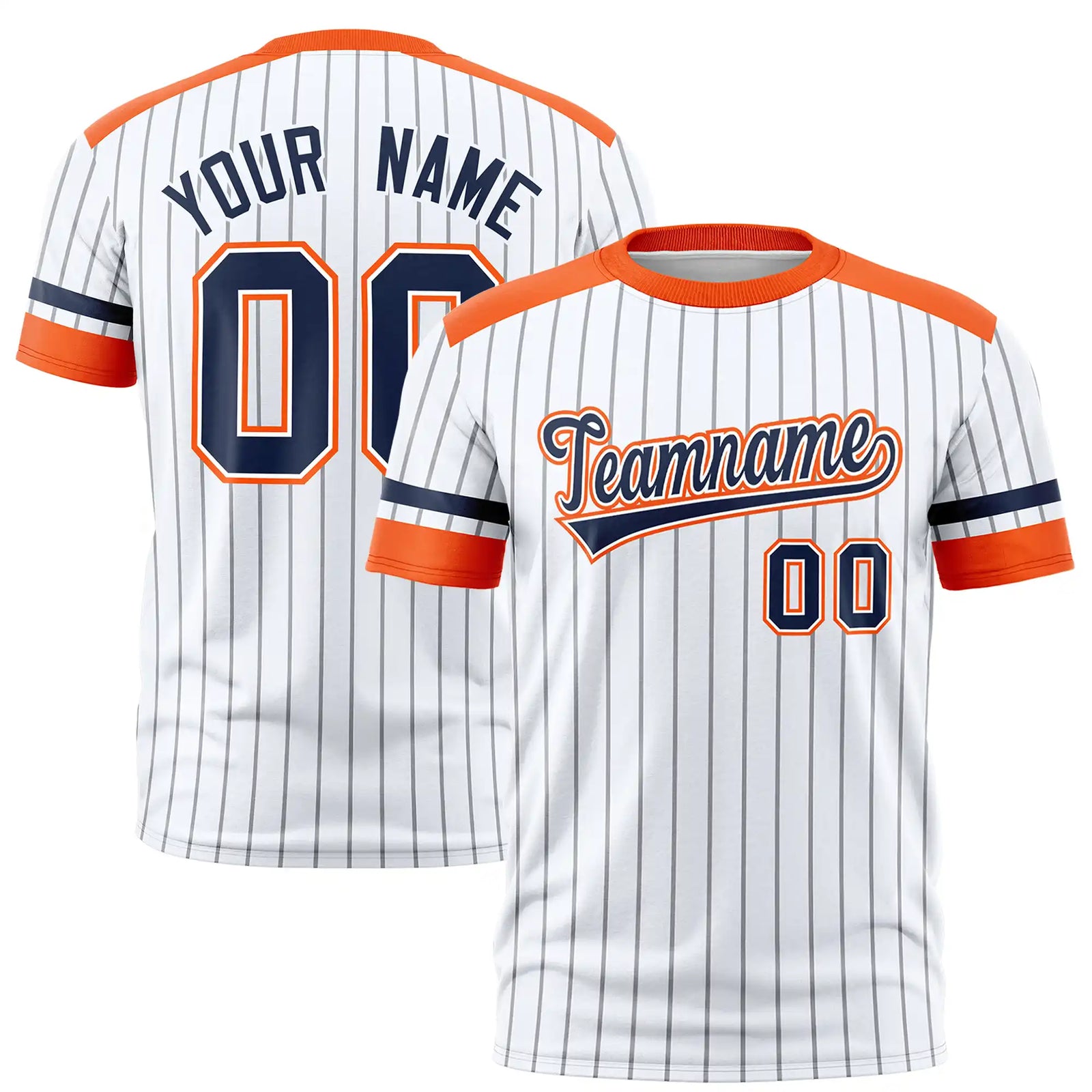 Custom White Gray-Pink Pinstripe Pattern Design Performance T-Shirt