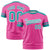 Custom Pink Aqua-Aqua Pinstripe Pattern Design Performance T-Shirt