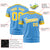 Custom Powder Blue Gold01-Gold01 Pinstripe Pattern Design Performance T-Shirt