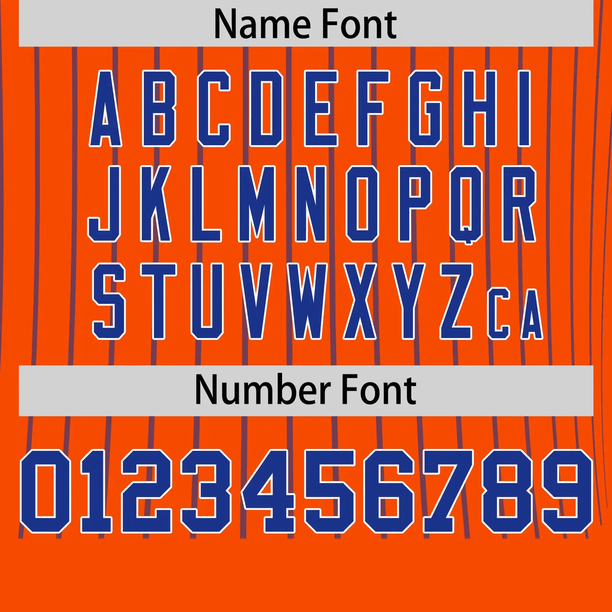 Custom Orange Royal Blue-White Pinstripe Pattern Design Performance T-Shirt