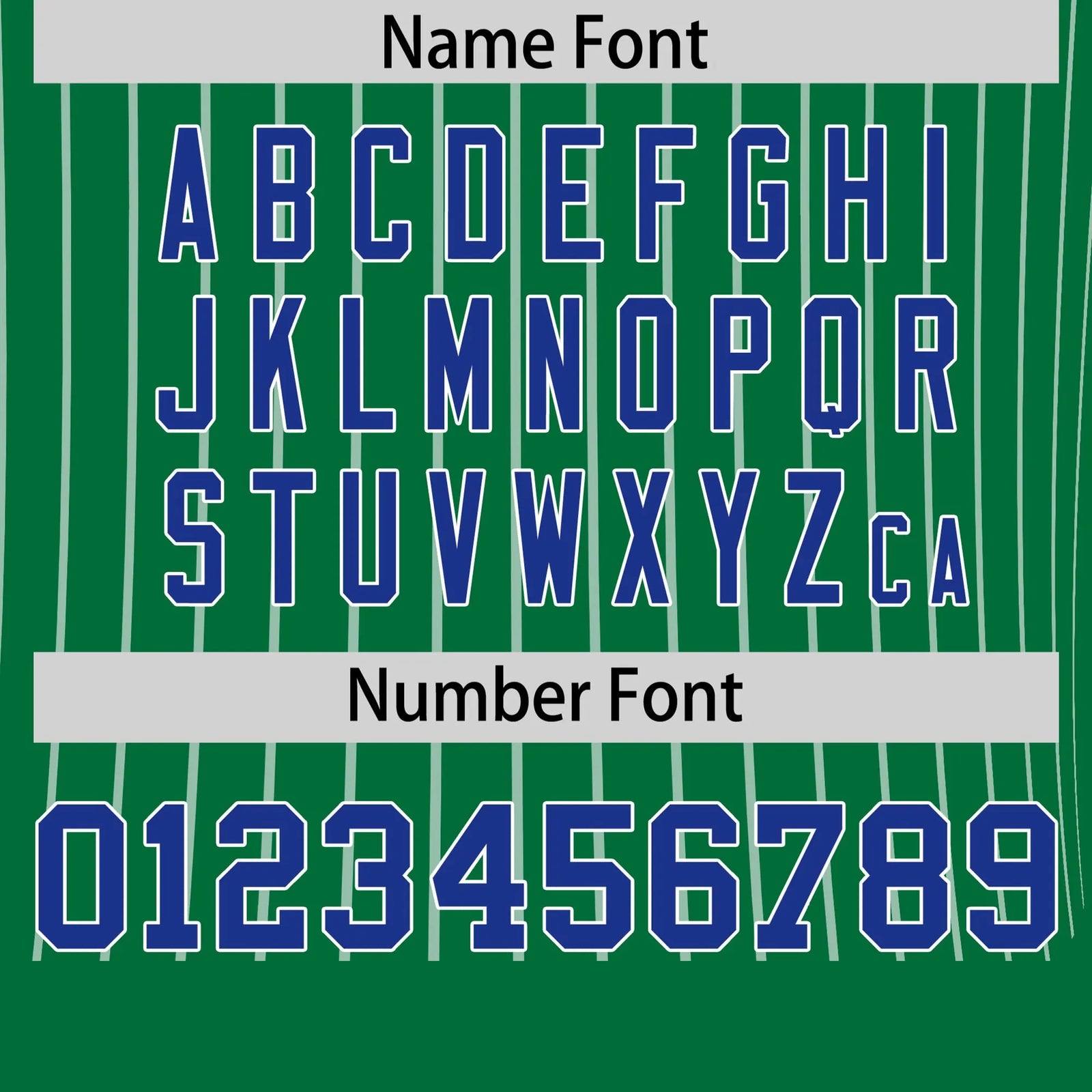 Custom Kelly Green White-Royal Blue Pinstripe Pattern Design Performance T-Shirt