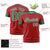 Custom Red Kelly Green-Kelly Green Pinstripe Pattern Design Performance T-Shirt