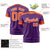 Custom Purple Orange-Orange Pinstripe Pattern Design Performance T-Shirt