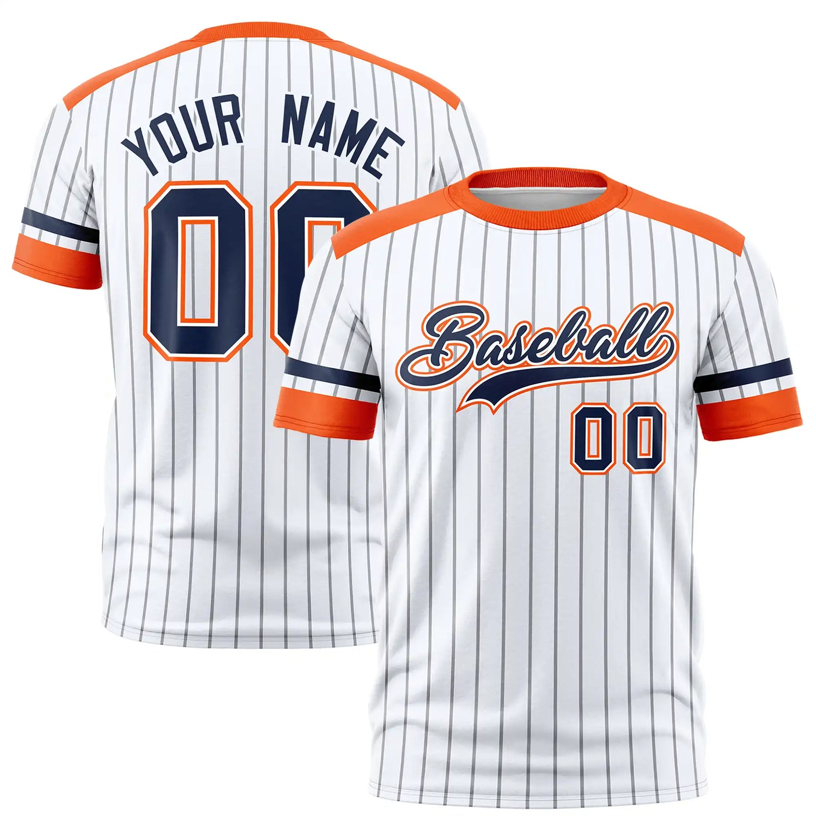 Custom White Gray-Pink Pinstripe Pattern Design Performance T-Shirt