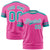 Custom Pink Aqua-Aqua Pinstripe Pattern Design Performance T-Shirt