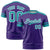 Custom Purple Aqua-Aqua Pinstripe Pattern Design Performance T-Shirt