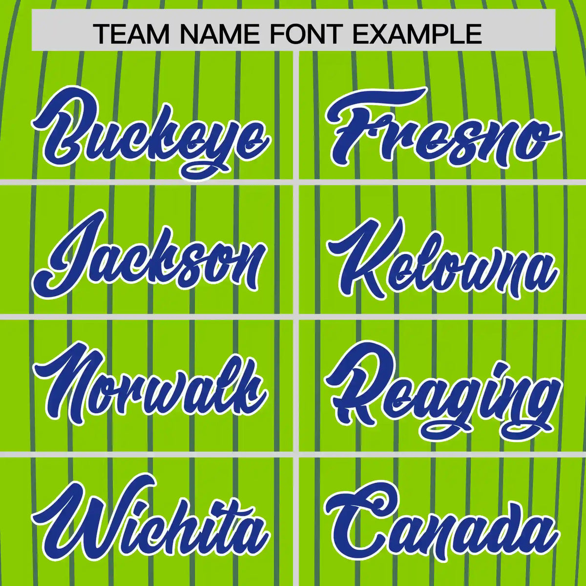 Custom Neon Green Royal Blue-White Pinstripe Pattern Design Performance T-Shirt