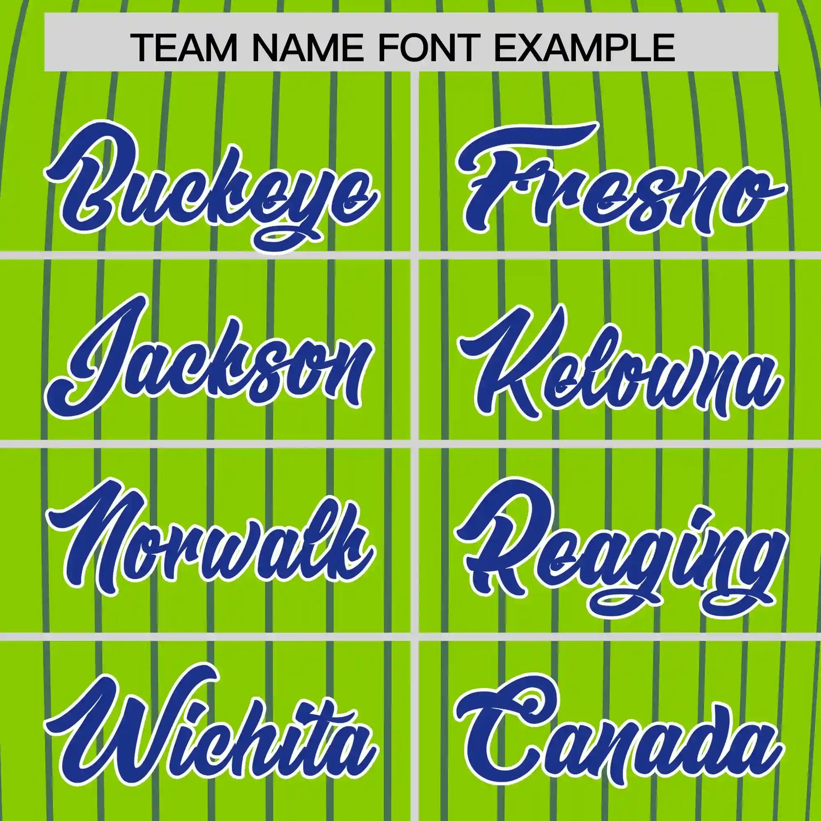 Custom Neon Green Royal Blue-White Pinstripe Pattern Design Performance T-Shirt