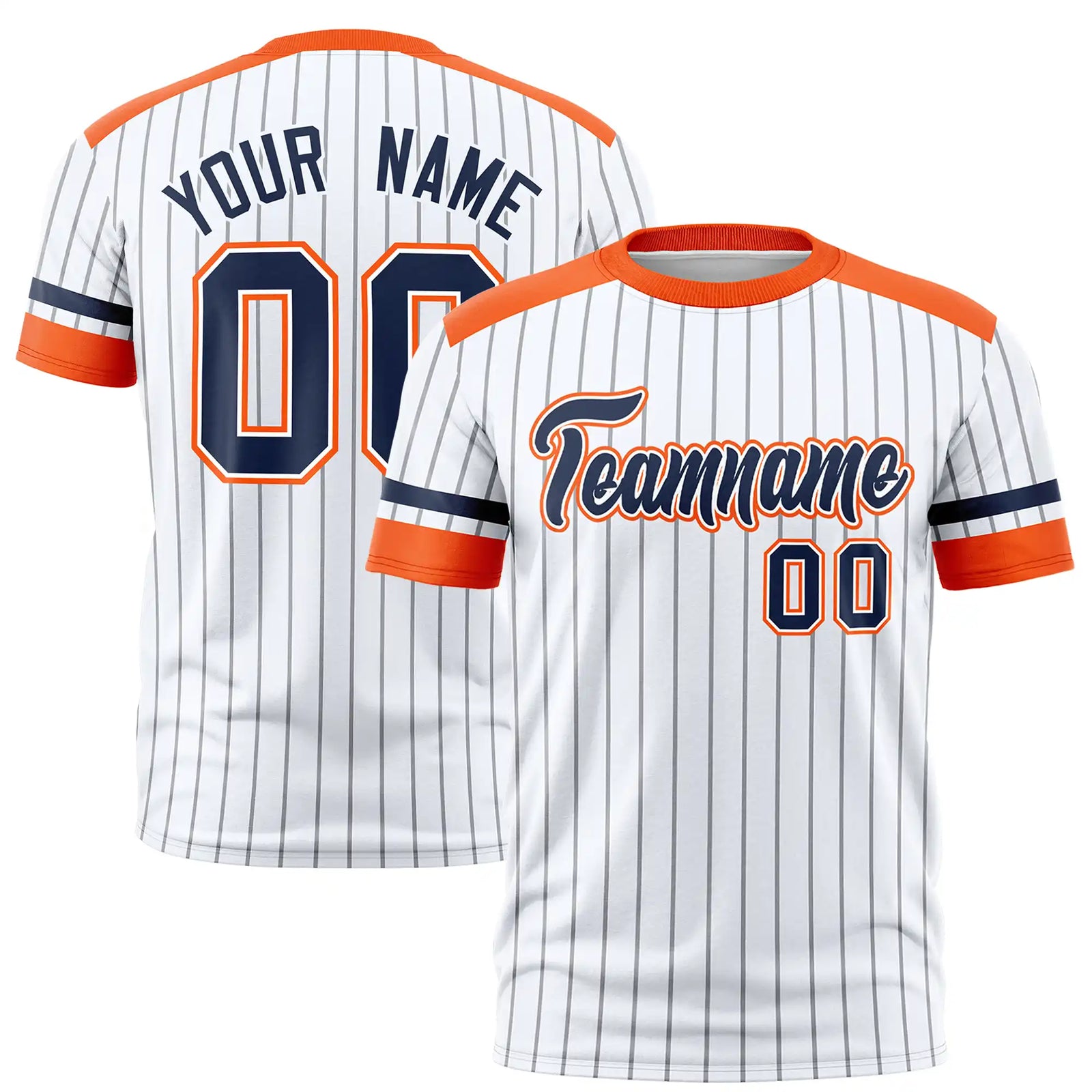 Custom White Gray-Pink Pinstripe Pattern Design Performance T-Shirt