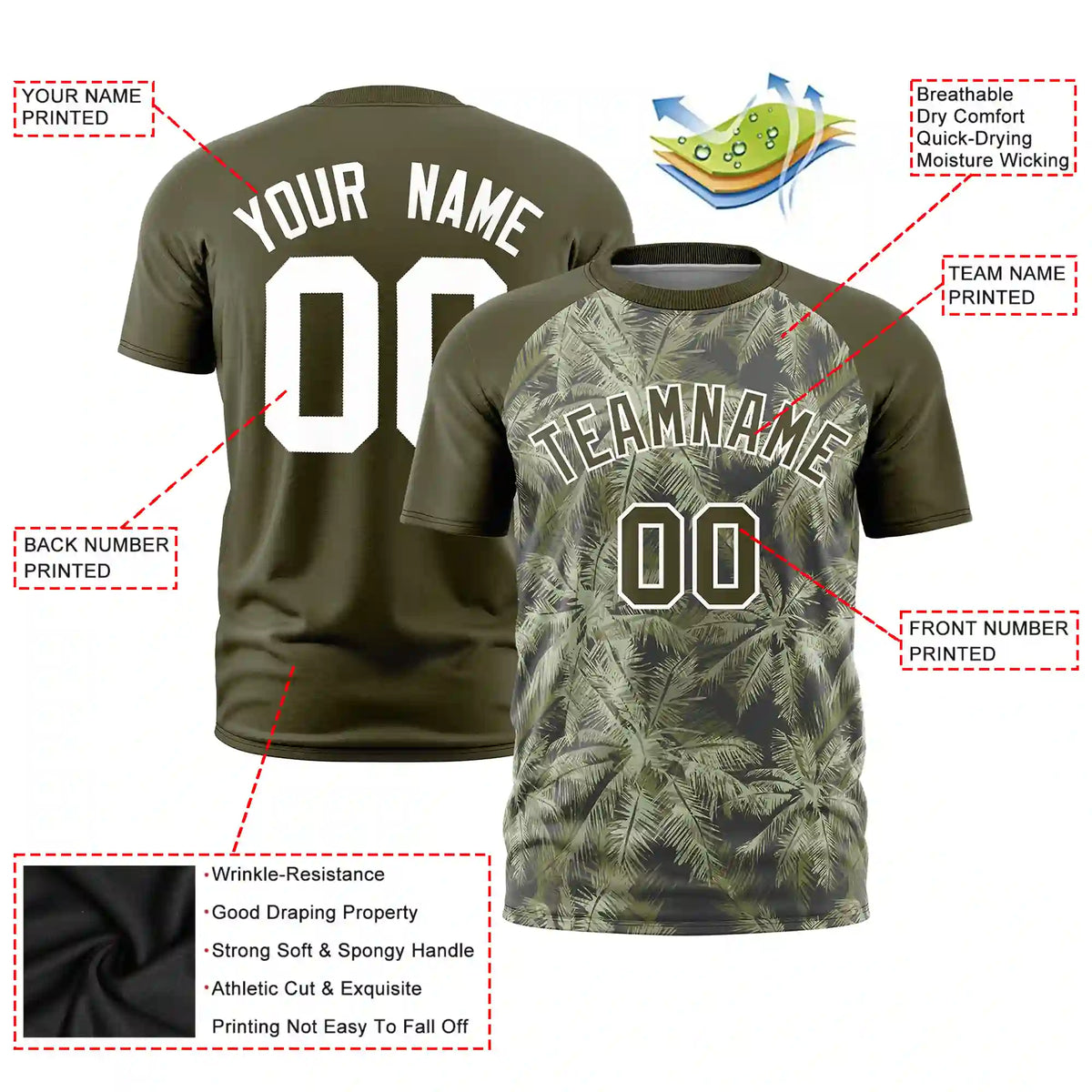 Custom Olive Summer Style  Design  Performance T-Shirt