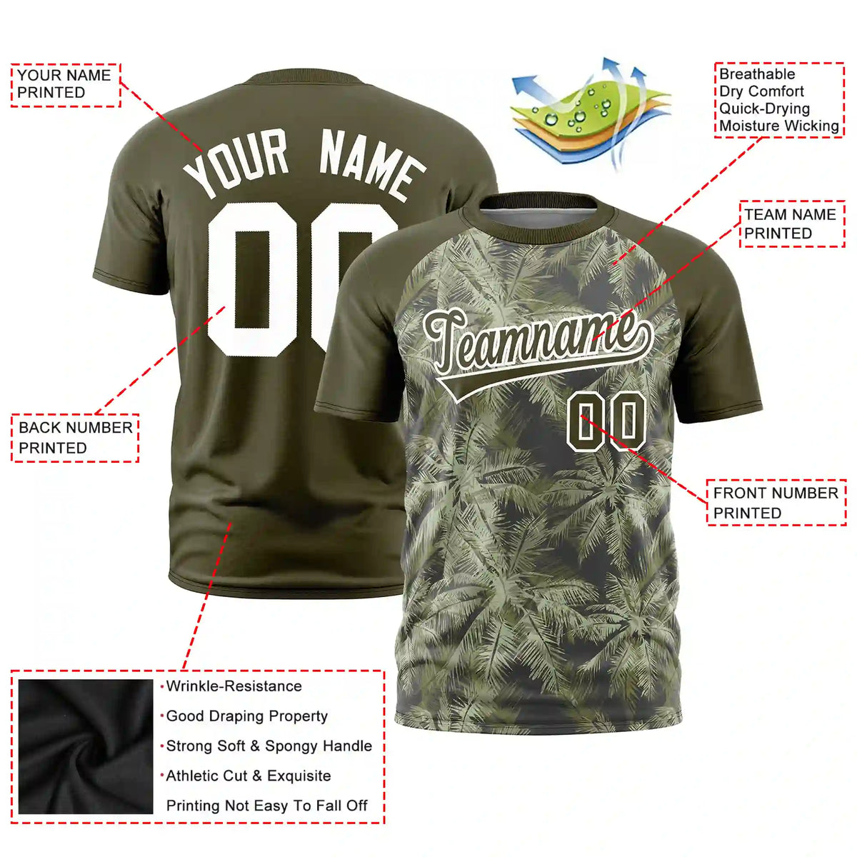 Custom Olive Summer Style  Design  Performance T-Shirt