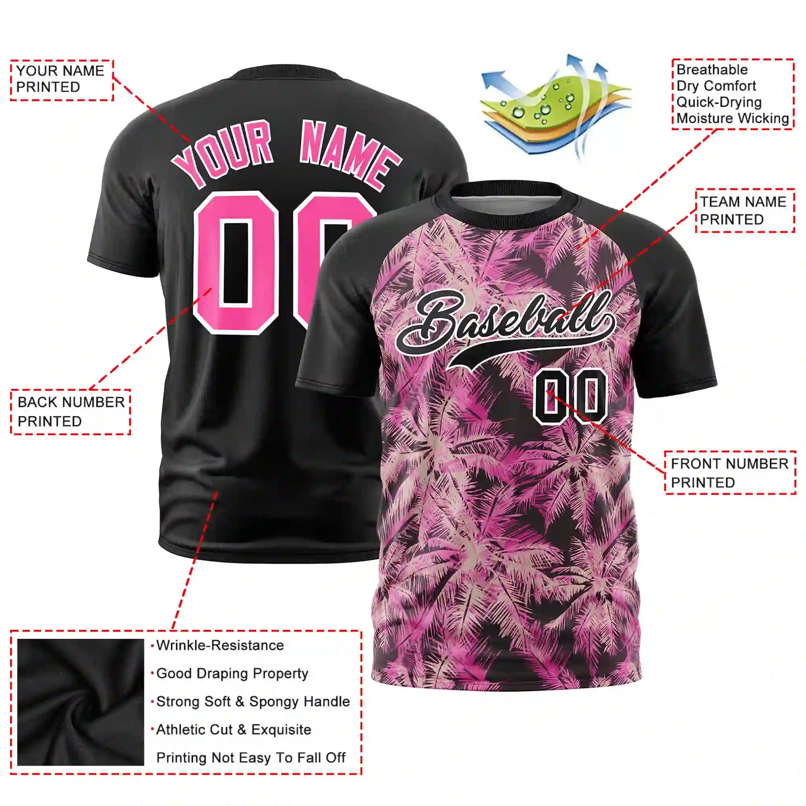 Custom Black Summer Style  Design  Performance T-Shirt