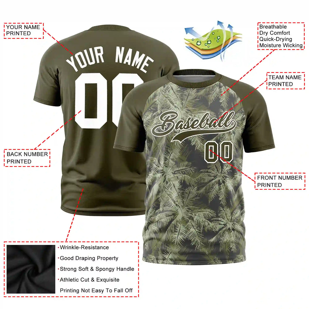 Custom Olive Summer Style  Design  Performance T-Shirt