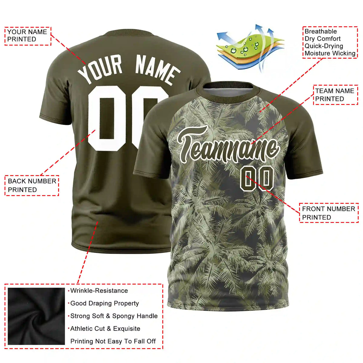 Custom Olive Summer Style  Design  Performance T-Shirt