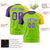 Custom Neon Green Purple-Gold01 Crew Neck Two Tone Sleeve Design  Performance T-Shirt