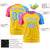 Custom Gold01 Pink-Powder Blue Crew Neck Two Tone Sleeve Design  Performance T-Shirt